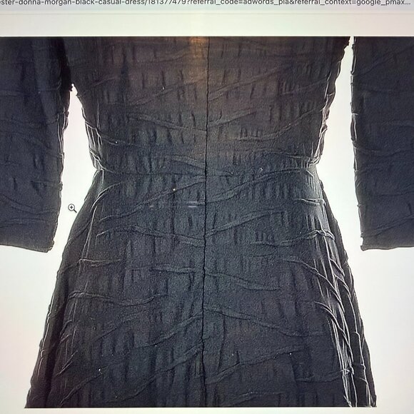 DONNA MORGAN FIT AND FLARE BLACK COCKTAIL DRESS - Picture 3 of 11